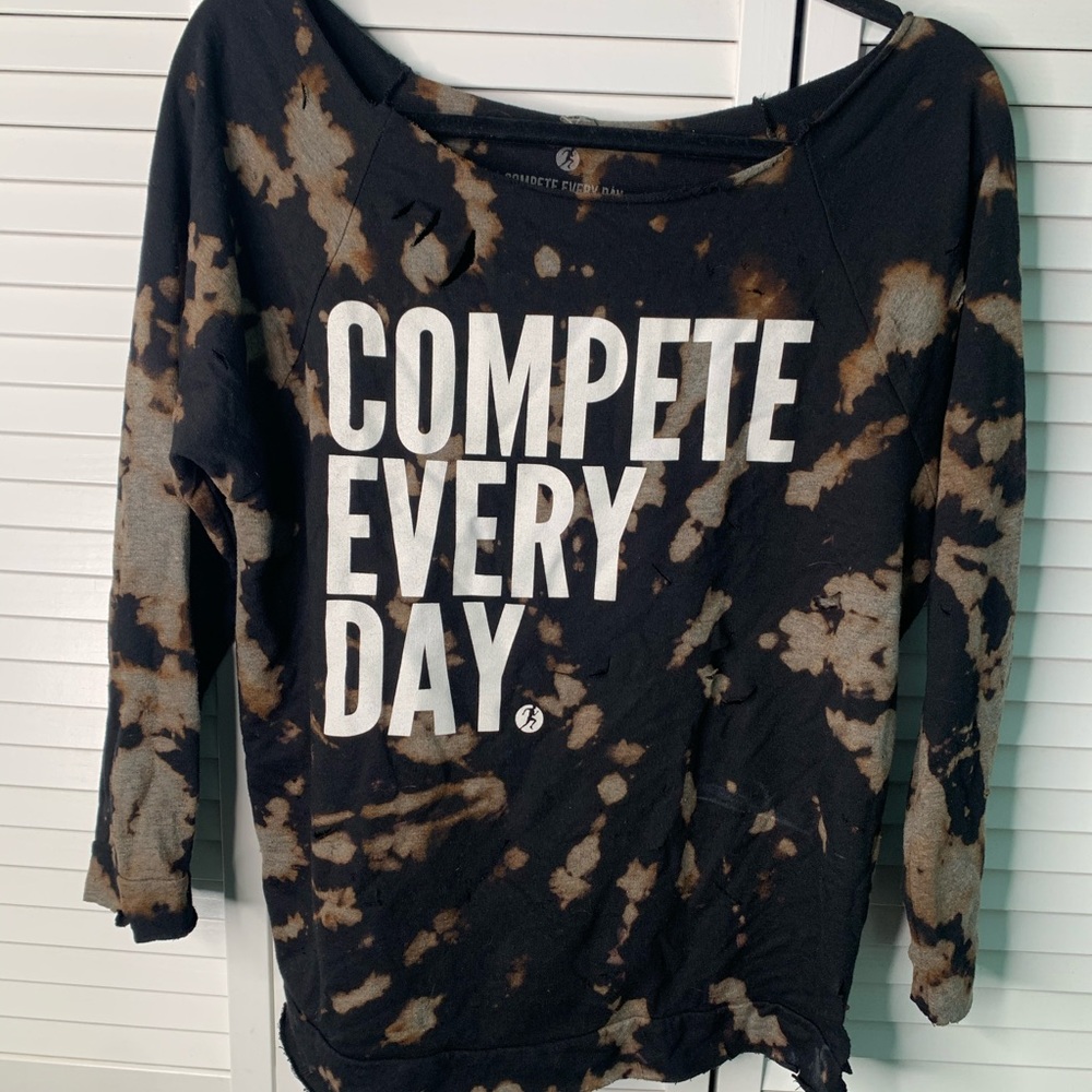 Compete Every Day Distressed Tie Dye Top R107